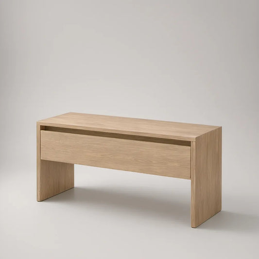 Consola em MDF com Gaveta, Carvalho Natural, 120 x 40 x 75 cm